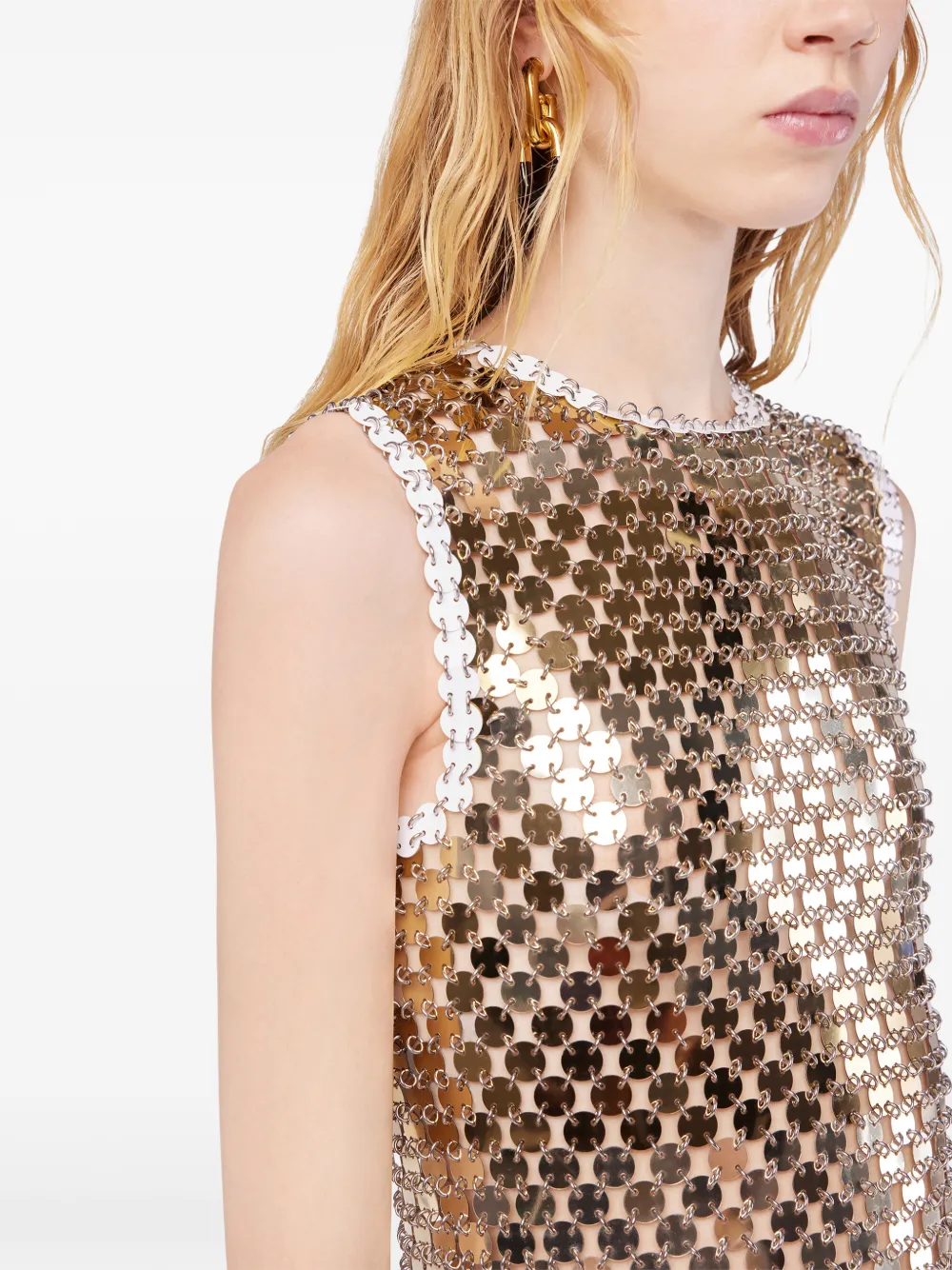 Rabanne Mini-jurk met studs Goud