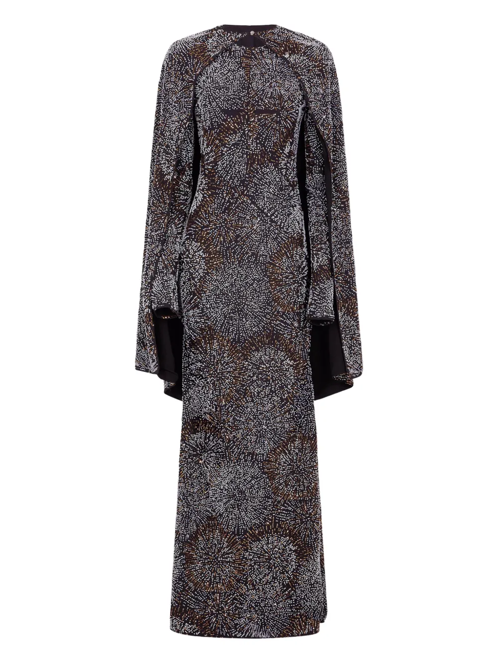 Rabanne long-sleeve pearl crepe dress - ブラック Rabanne long-sleeve pearl crepe dress - ブラック