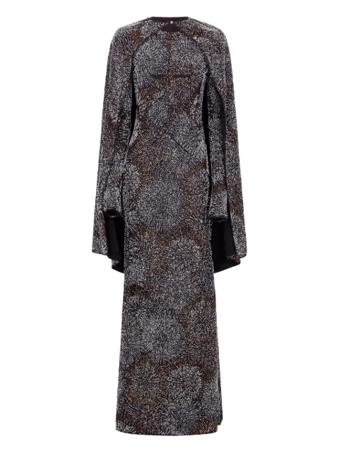 Rabanne long-sleeve pearl crepe dress