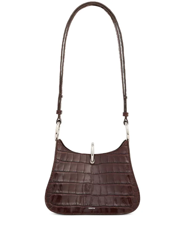 Rabanne Small Ring Leather Bag in Brown