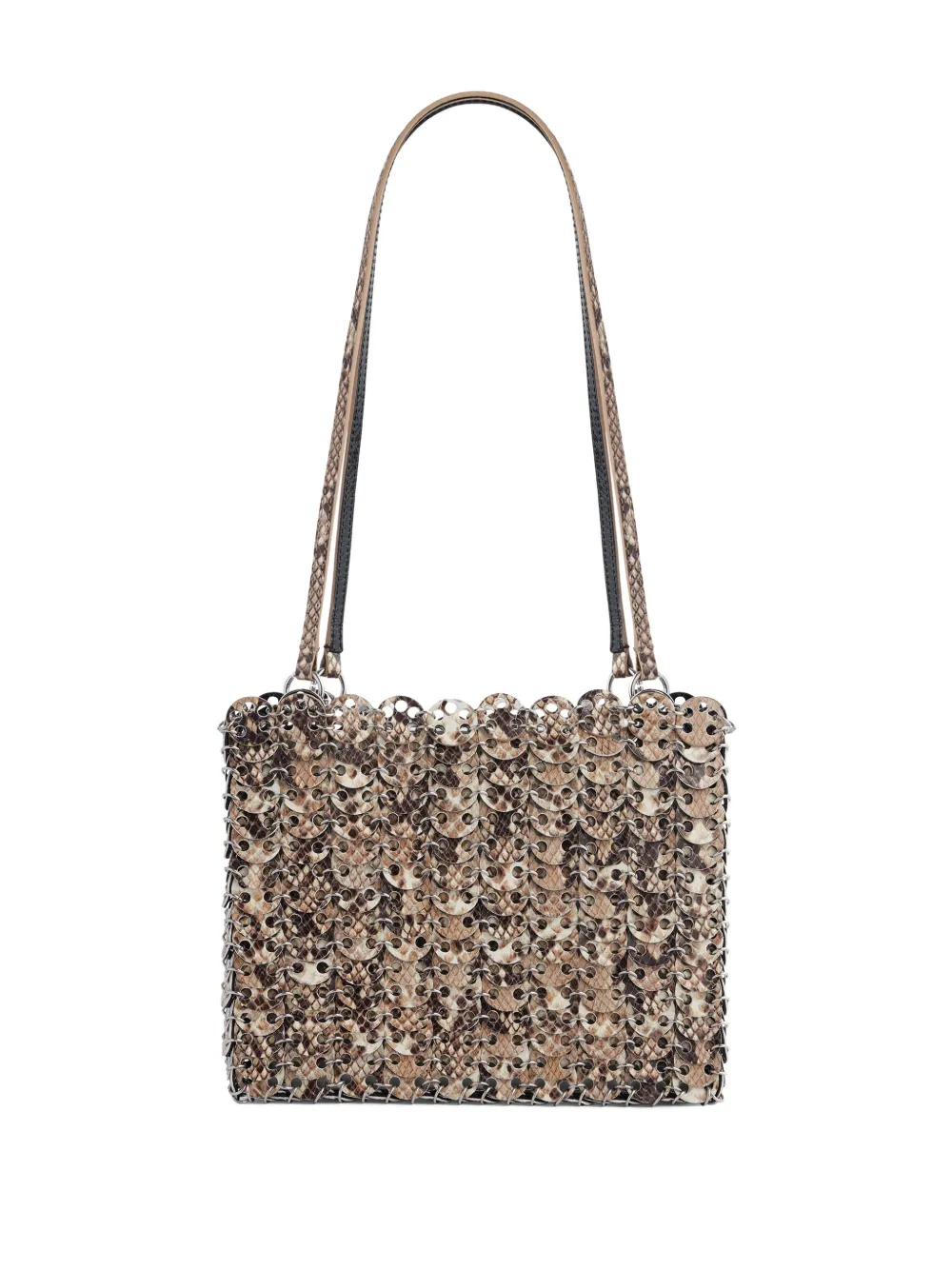 Rabanne 1969 Flip Python-effect Bag In Neutral