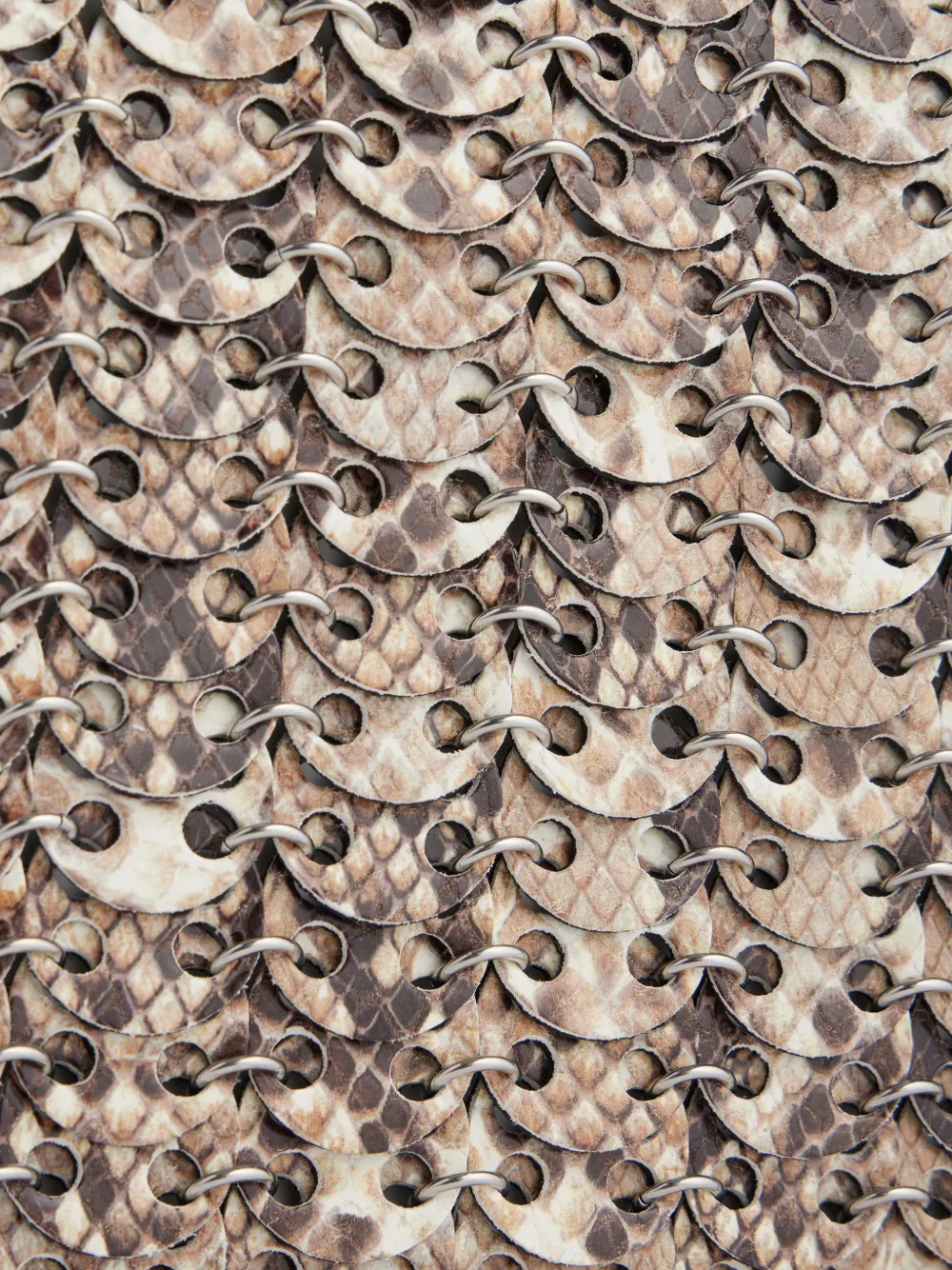 Rabanne 1969 Flip Python-effect Bag In Neutral