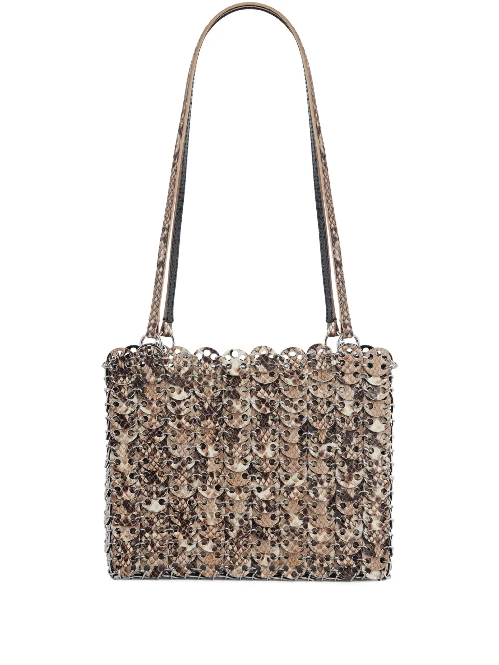 Rabanne 1969 flip python-effect bag | Silver | Image 1