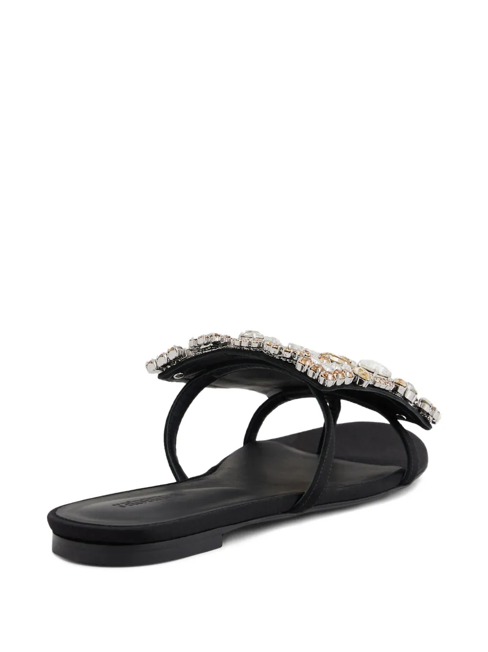 Rabanne Crystal-embellished Flat Sandals in Black, view 4