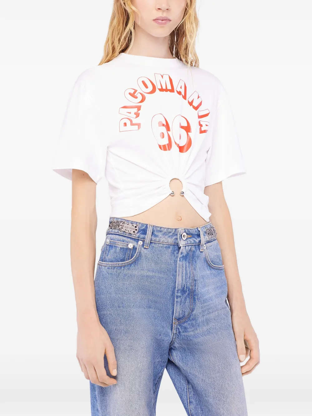 Rabanne T-shirt met print Wit