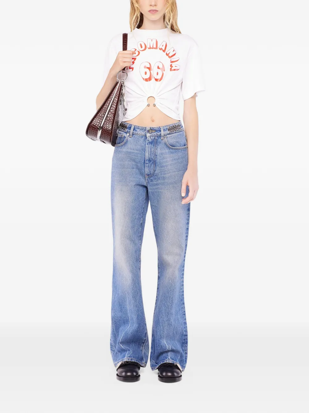 Rabanne T-shirt met print Wit