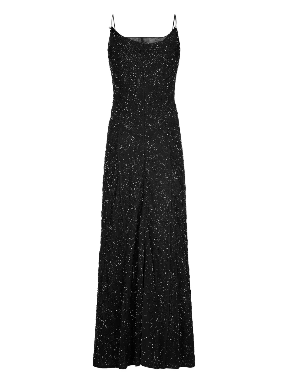 Rabanne thin straps pearl embroidery dress - Nero