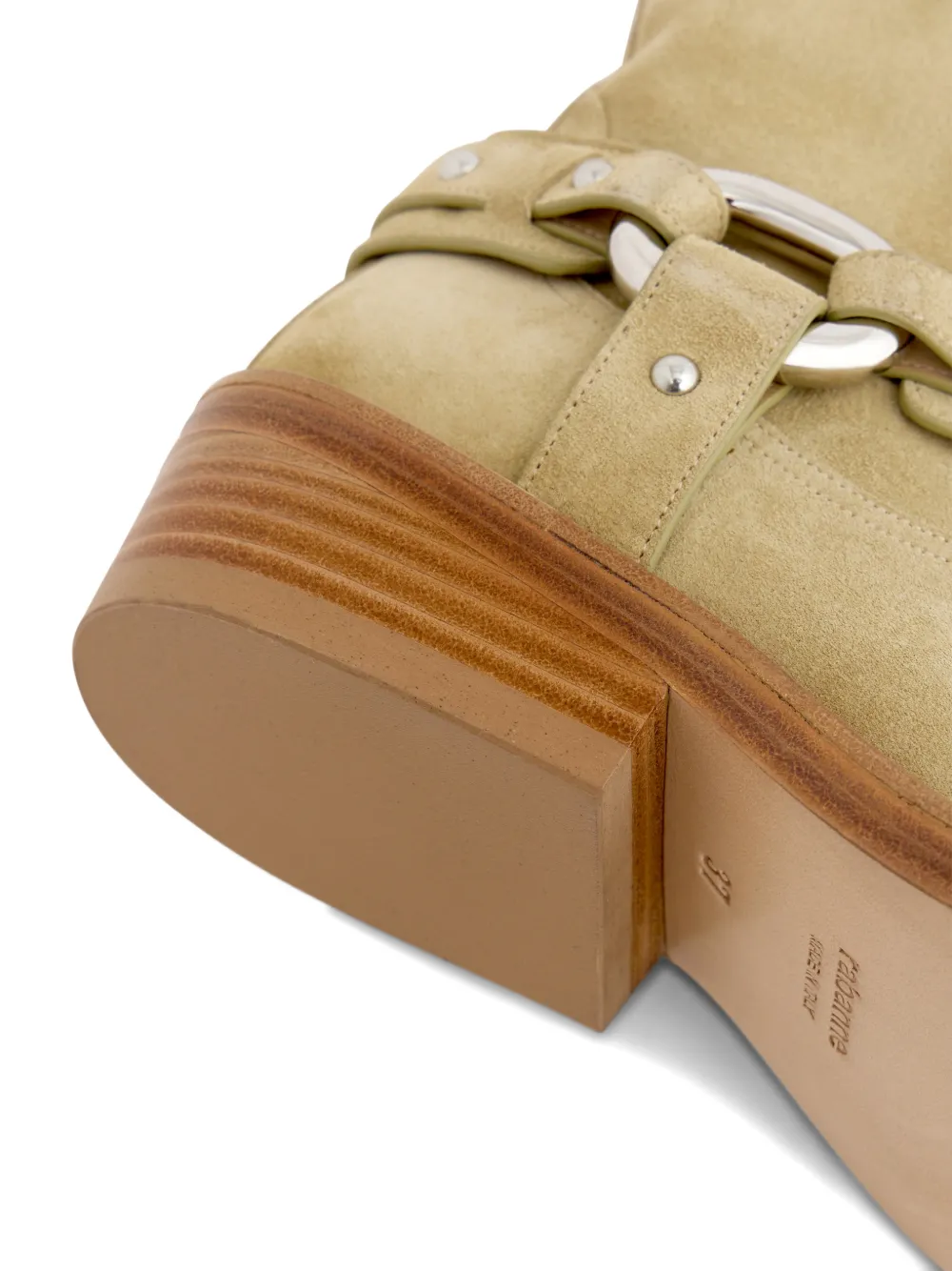 Rabanne XL Link bikerlaarzen Beige