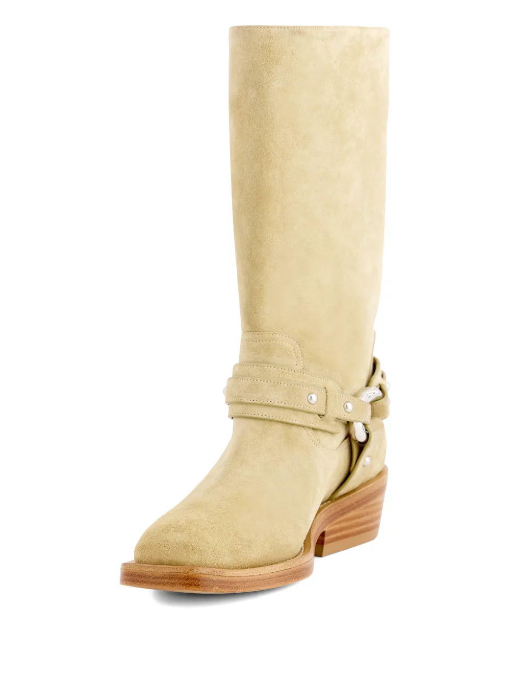 Rabanne XL Link bikerlaarzen Beige