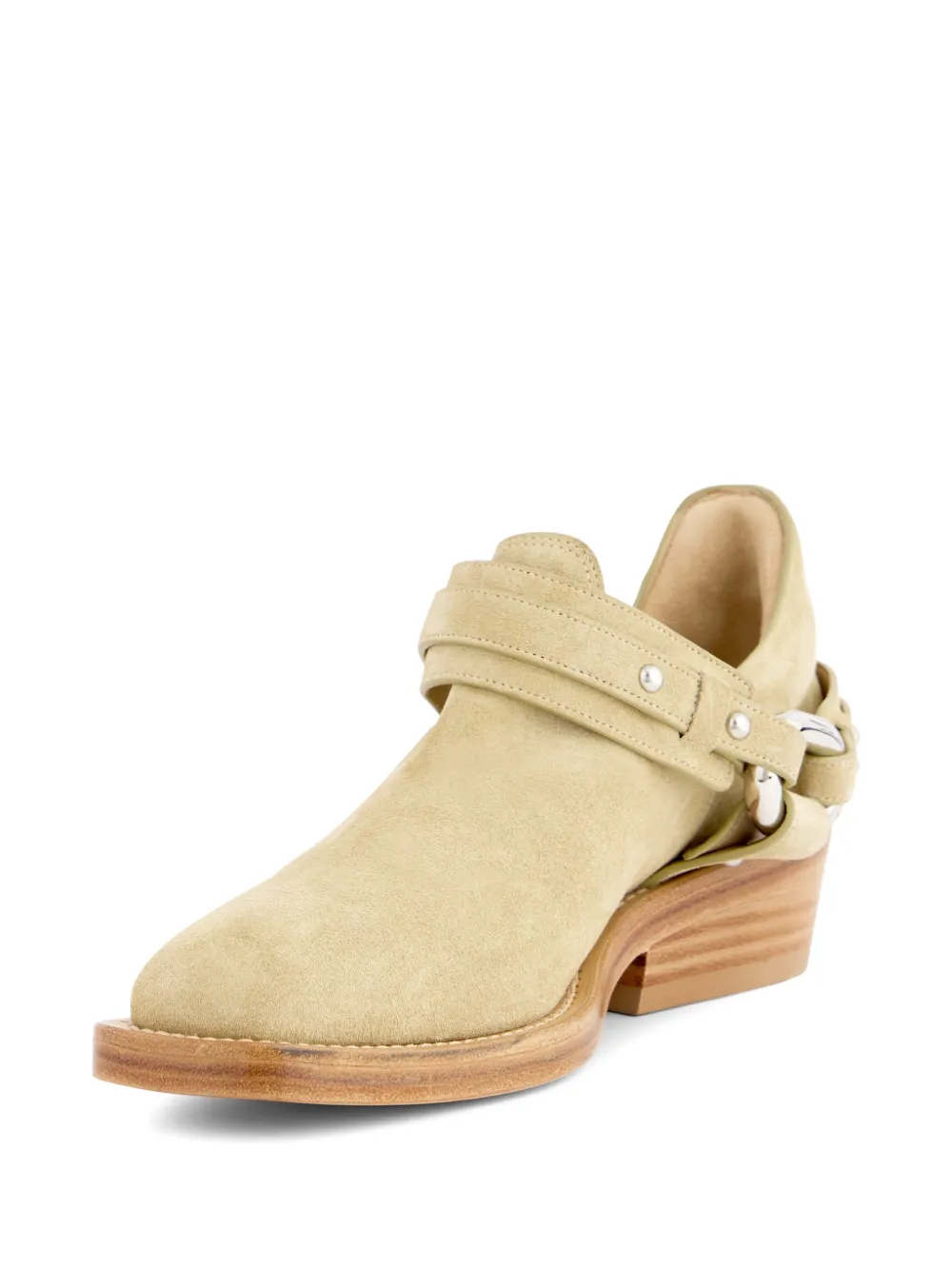 Rabanne XL Link biker enkellaarzen Beige