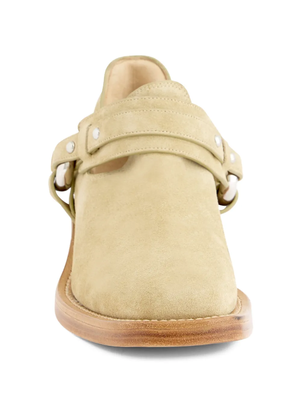 Rabanne XL Link biker enkellaarzen Beige