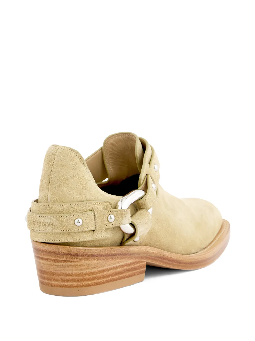 Rabanne XL Link biker enkellaarzen Beige