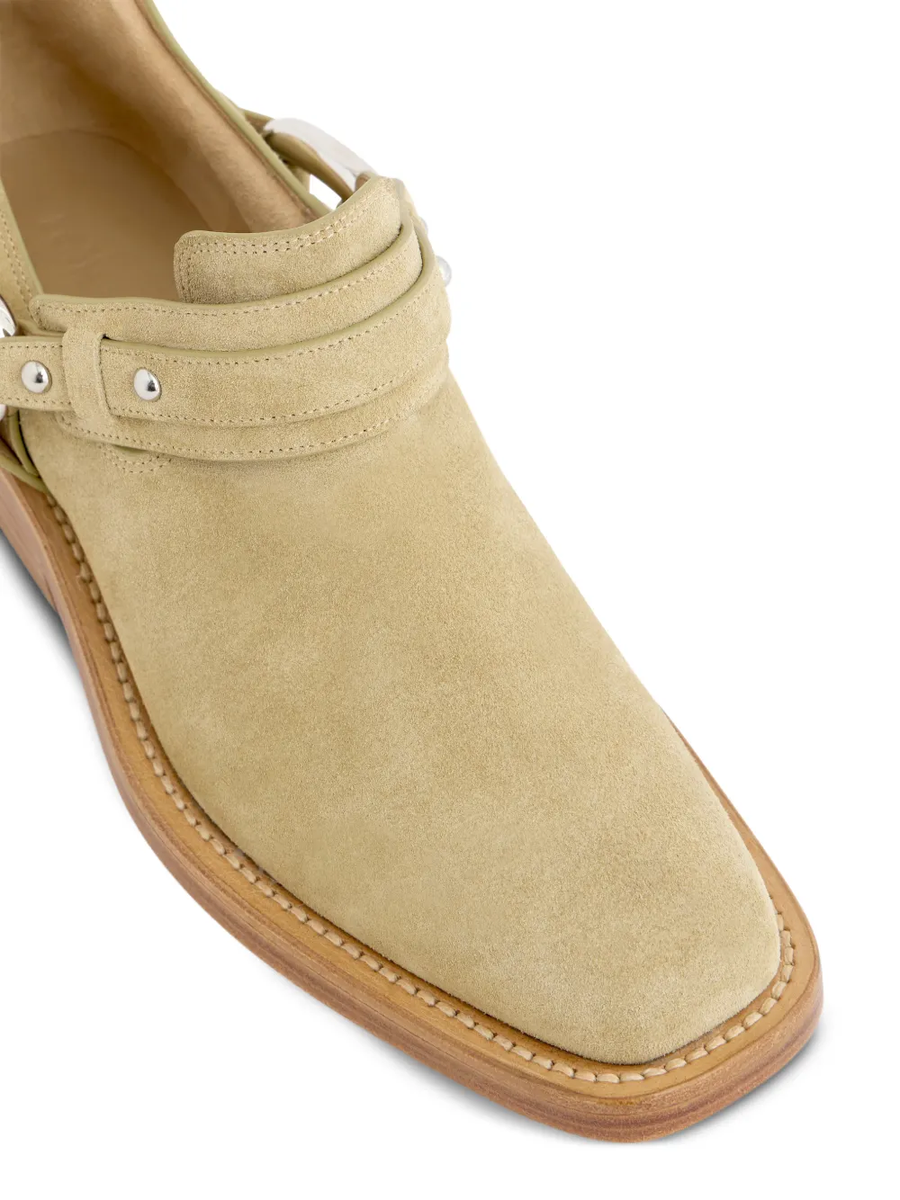 Rabanne XL Link biker enkellaarzen Beige