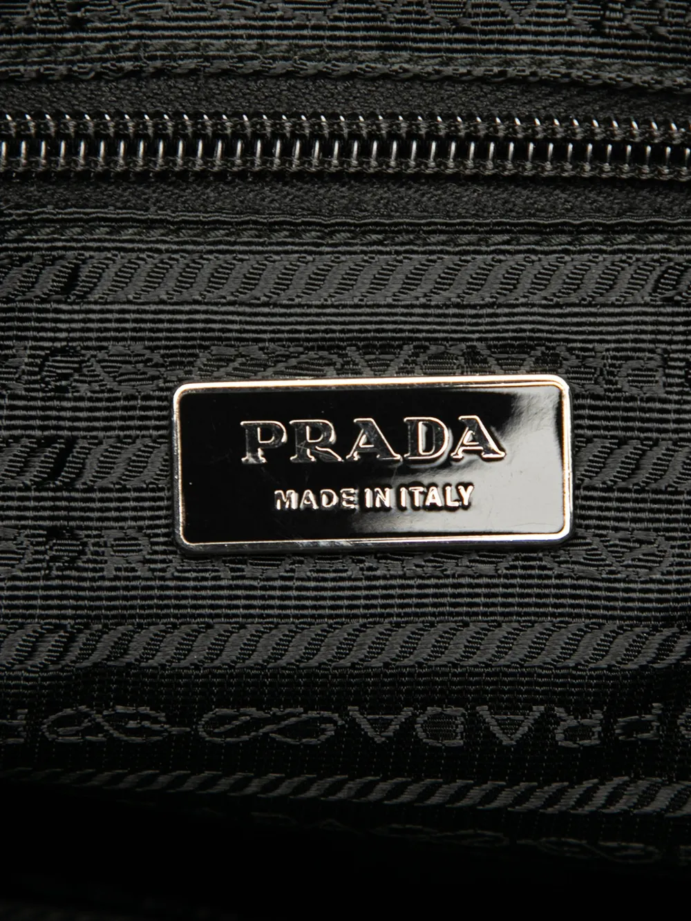 PRADA Pre-owned 2013-2025 Saffiano Trimmed Tessuto Zip Top Crossbody Bag In Black