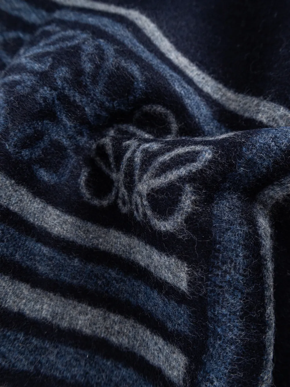 Loewe Fringed Patterned Scarf In Brown