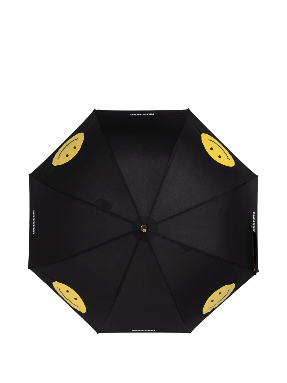Moschino Smiley Logo-print Umbrella In Black