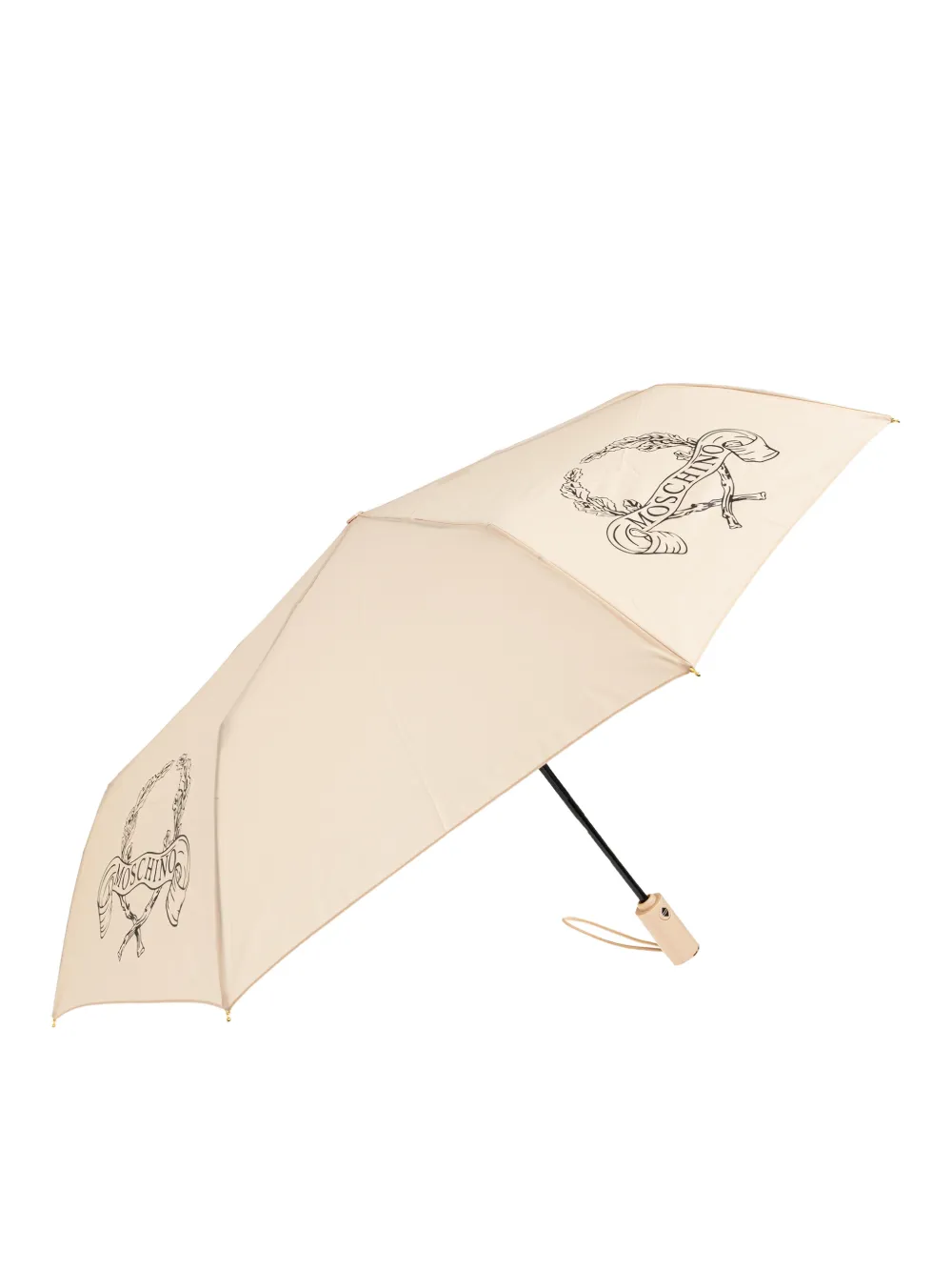 Moschino logo-print umbrella - Beige