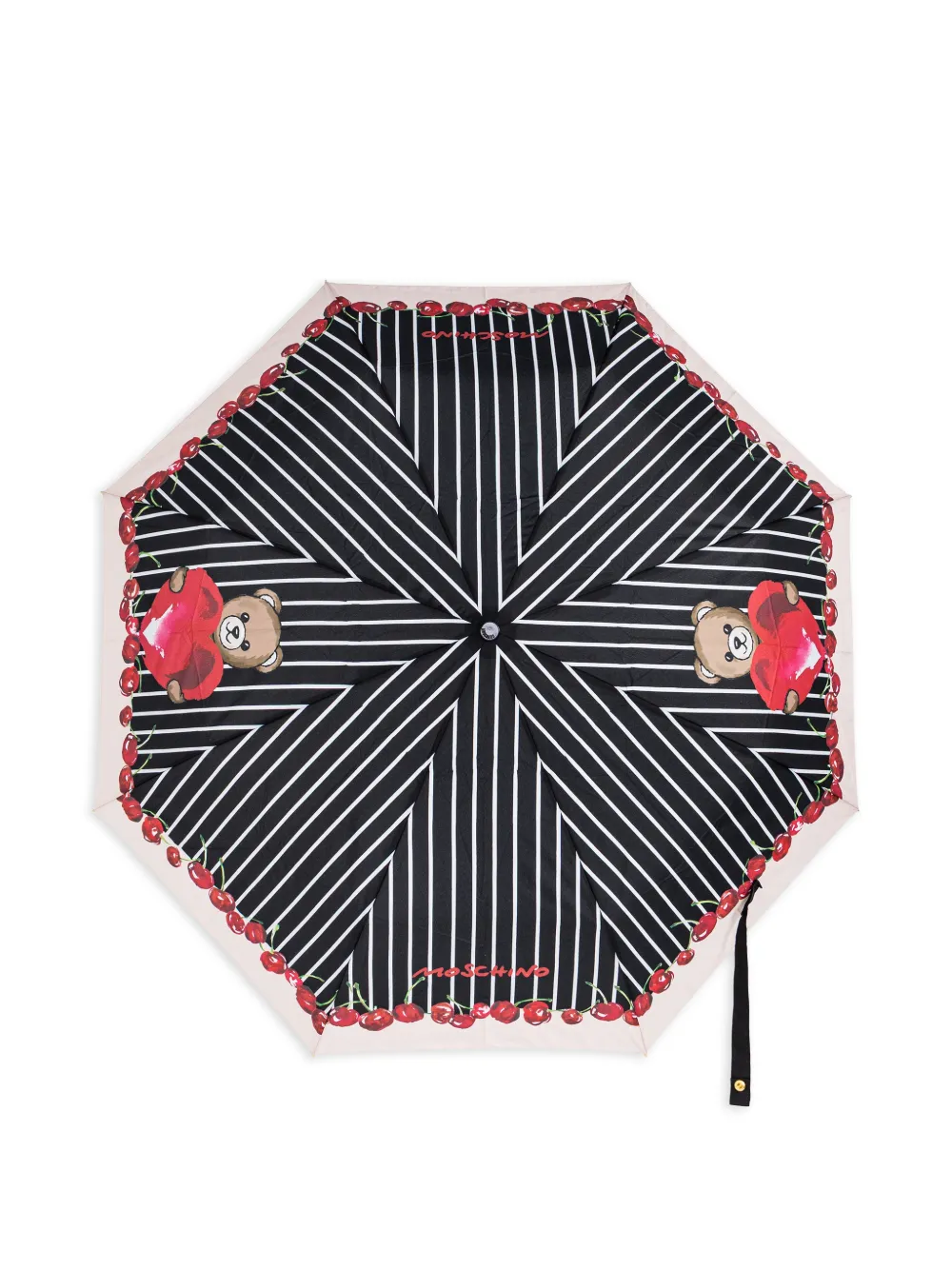 Moschino striped-print umbrella - Nero