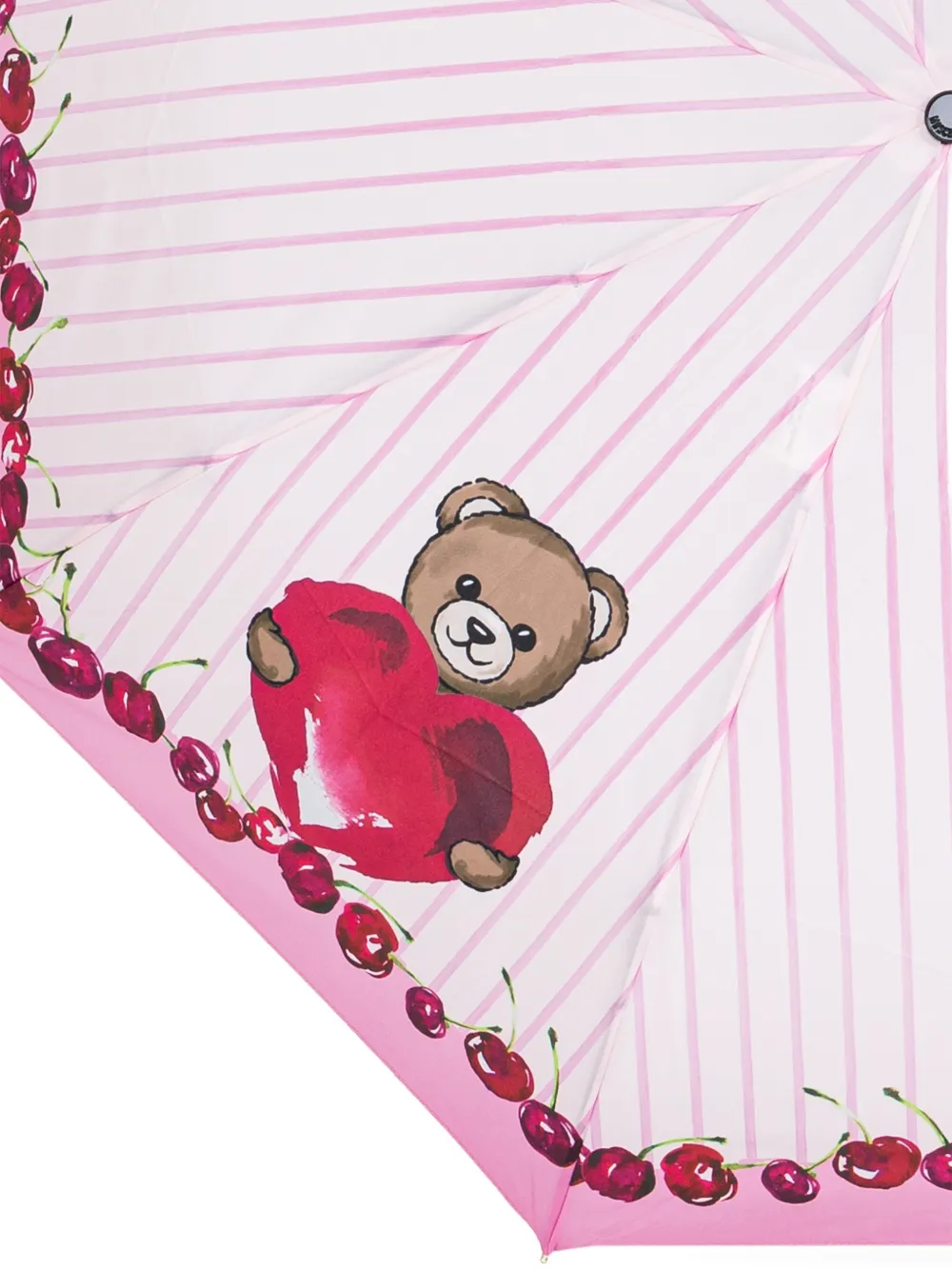 Moschino Paraplu met teddystreep Wit