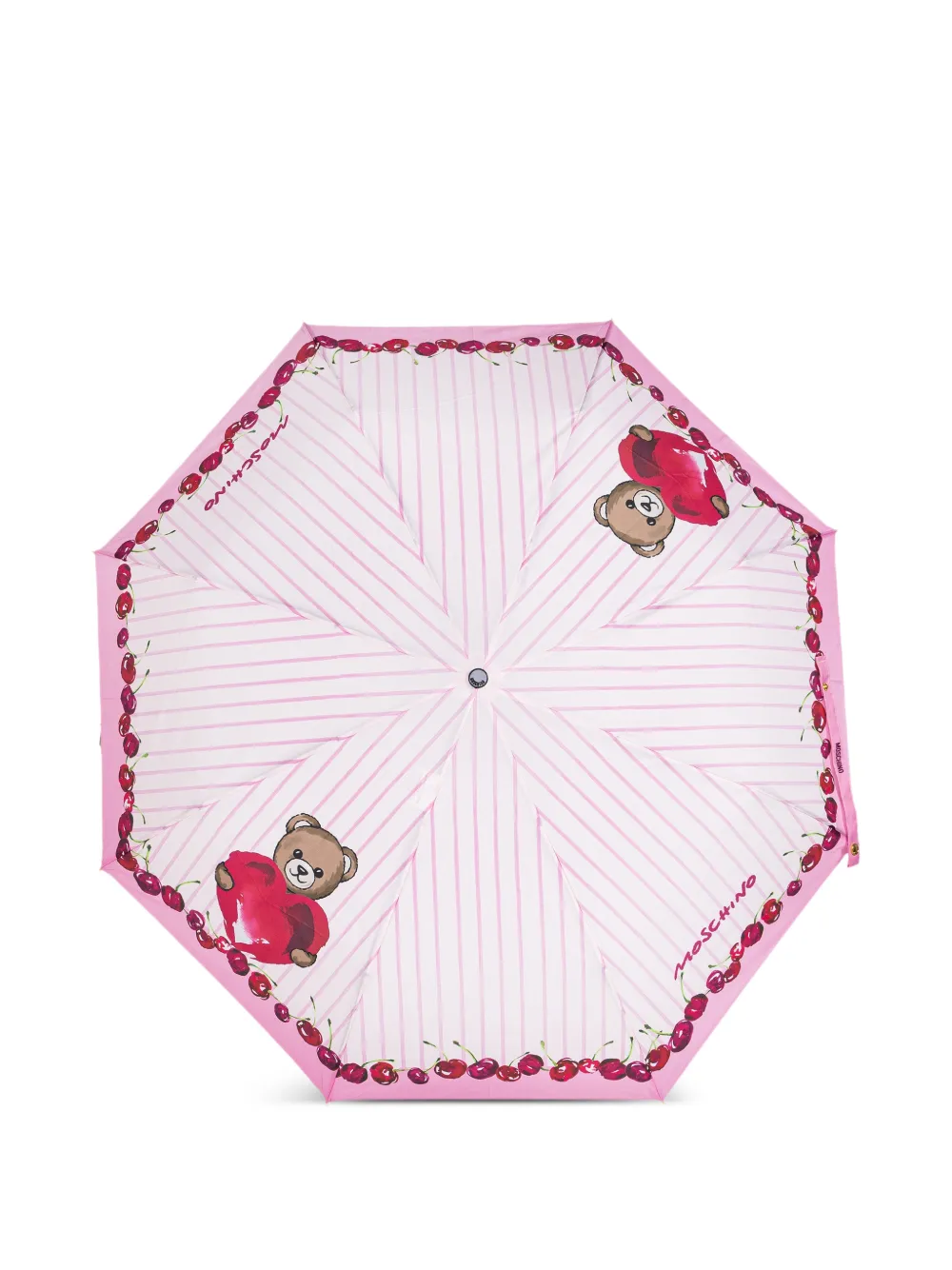 Moschino Guarda-chuva Teddy com listra | Branco | Image 1