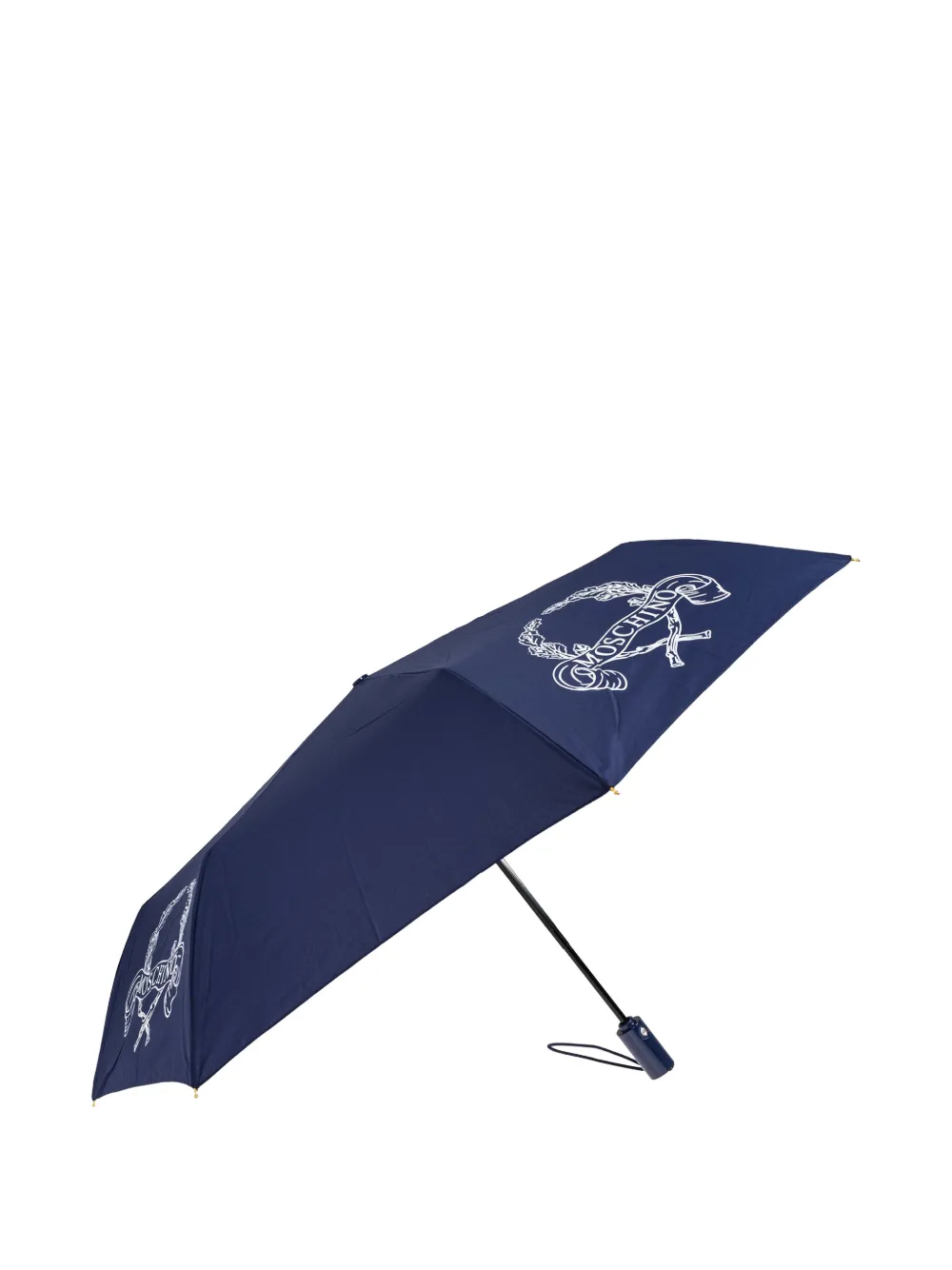 Moschino logo-detail graphic-print umbrella - Blauw