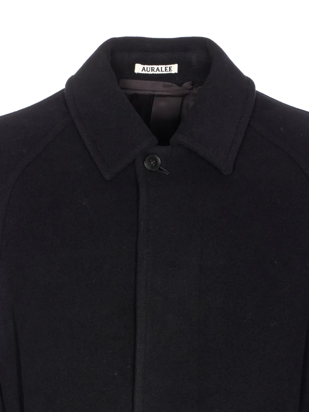 Auralee Mens Super-fine Wool Mosser Soutien Collar Coat In Blue