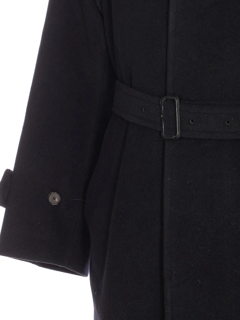 Auralee Mens Super-fine Wool Mosser Soutien Collar Coat In Blue