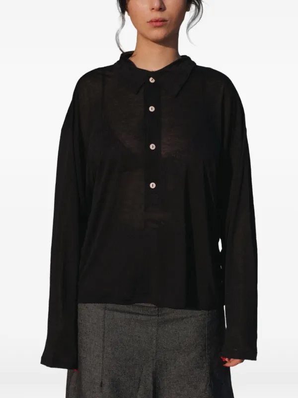 BASERANGE ベースレンジ SEAL POLO ブラック S 2025 Baserange Seal ポロシャツ | ブラック | FARFETCH JP