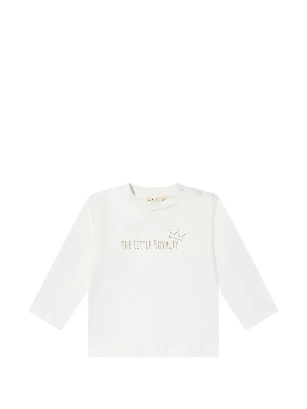  Mininio Herringbone Buttoned T-shirt And Dungarees Set - Neutrals 