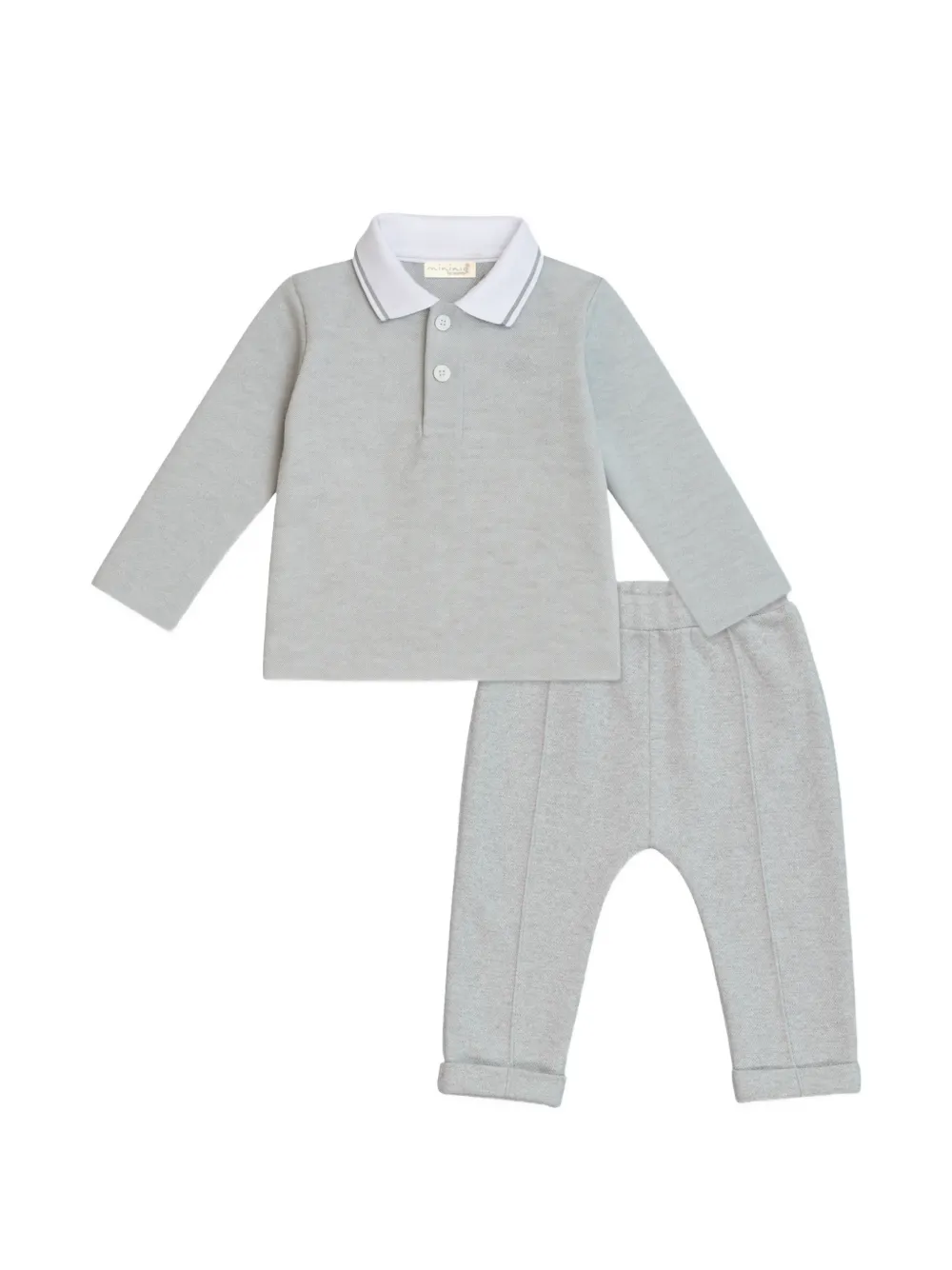 Mininio Babies' Elastic-waist Trousers Set (set Of Two) In Gray