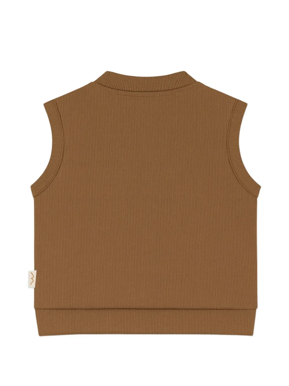  Mininio Buttoned Ribbed Top - Brown 