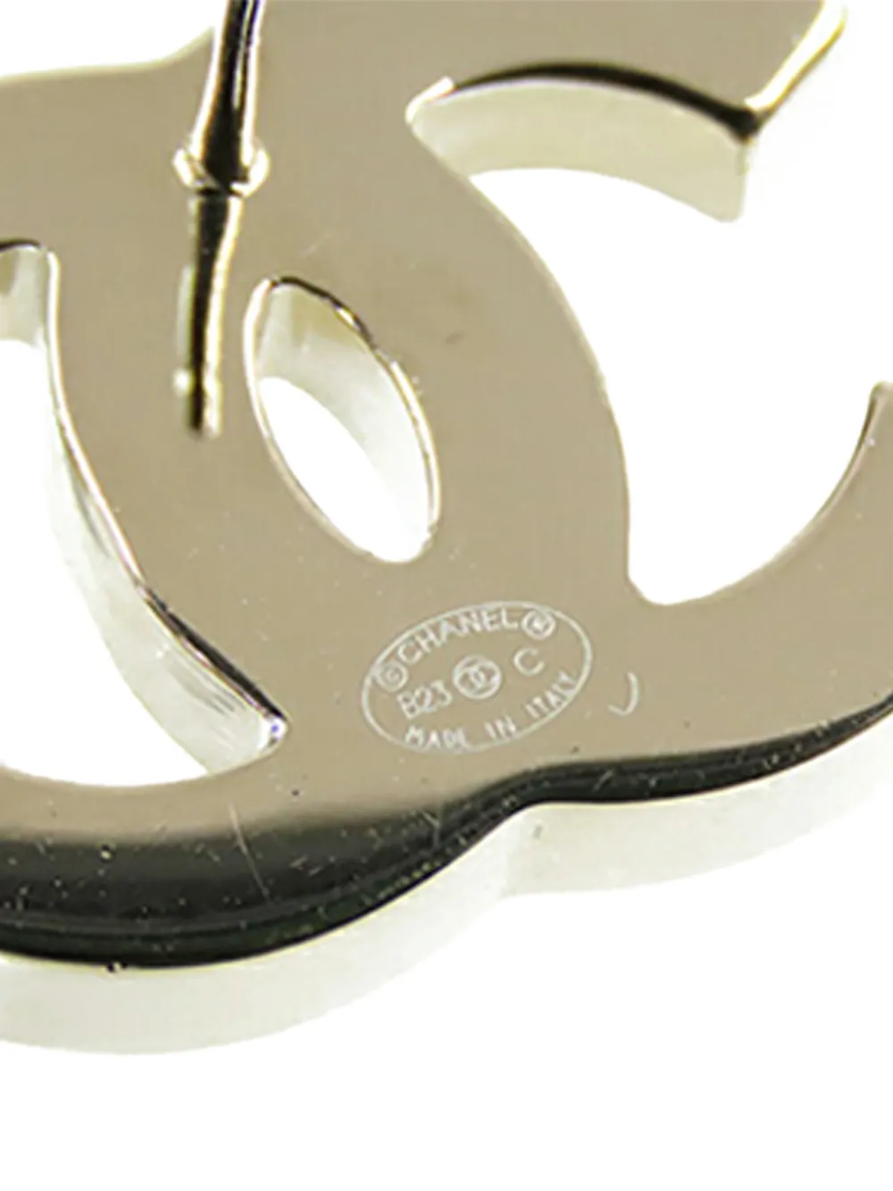 CHANEL Pre-owned 2023 Cc Enamel And Gold Plated Push Back Earrings Costume Earrings