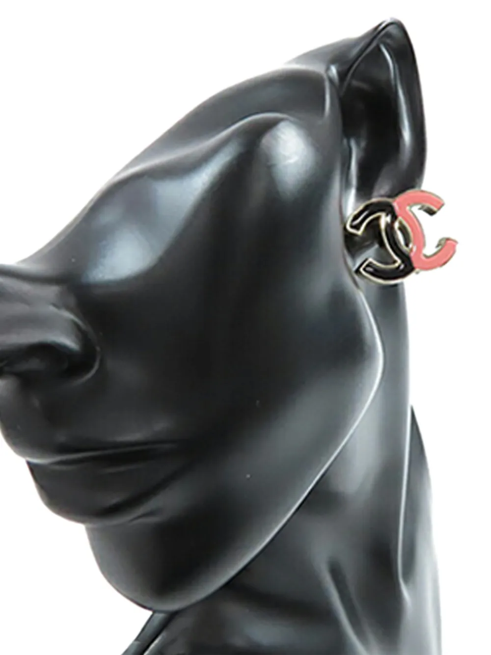 CHANEL Pre-owned 2023 Cc Enamel And Gold Plated Push Back Earrings Costume Earrings