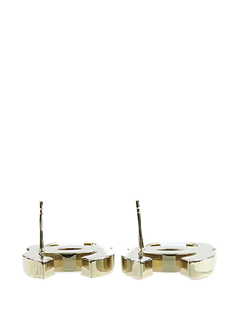 CHANEL Pre-owned 2023 Cc Enamel And Gold Plated Push Back Earrings Costume Earrings