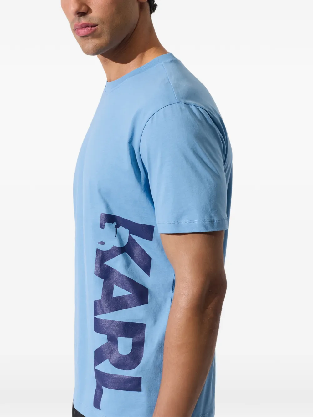 Karl Lagerfeld T-shirt met logo Blauw