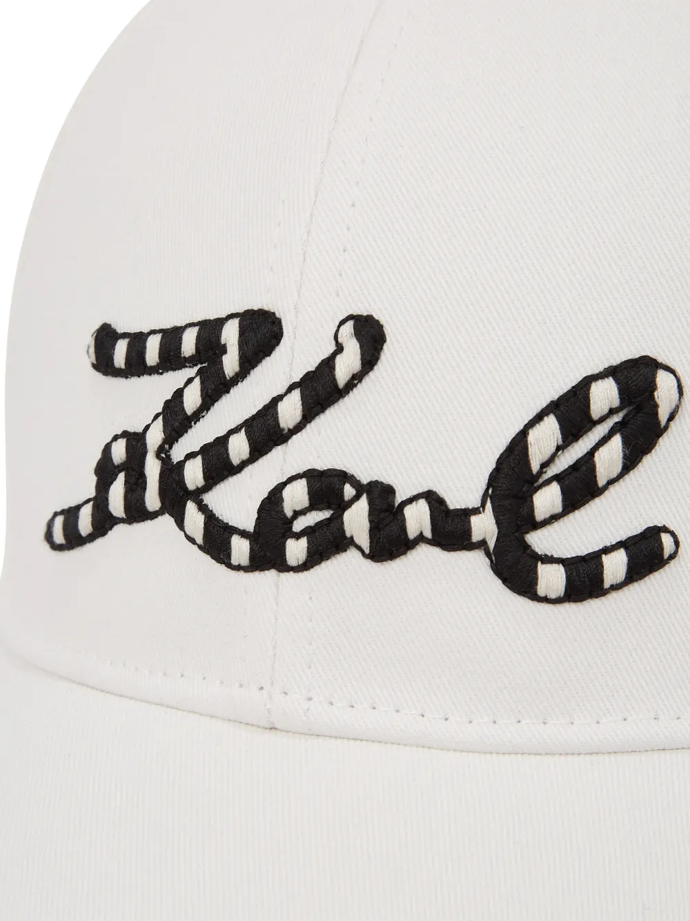 Karl Lagerfeld Signature pet met gestreept logo Wit