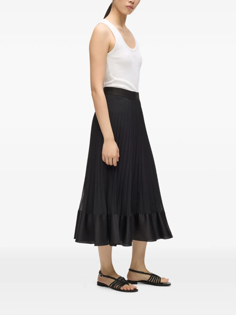  Karl Lagerfeld Pleated Midi Skirt - Black 