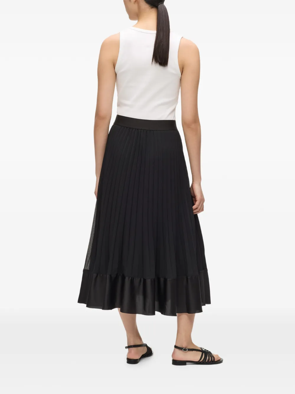 Karl Lagerfeld Midi-plooirok Zwart