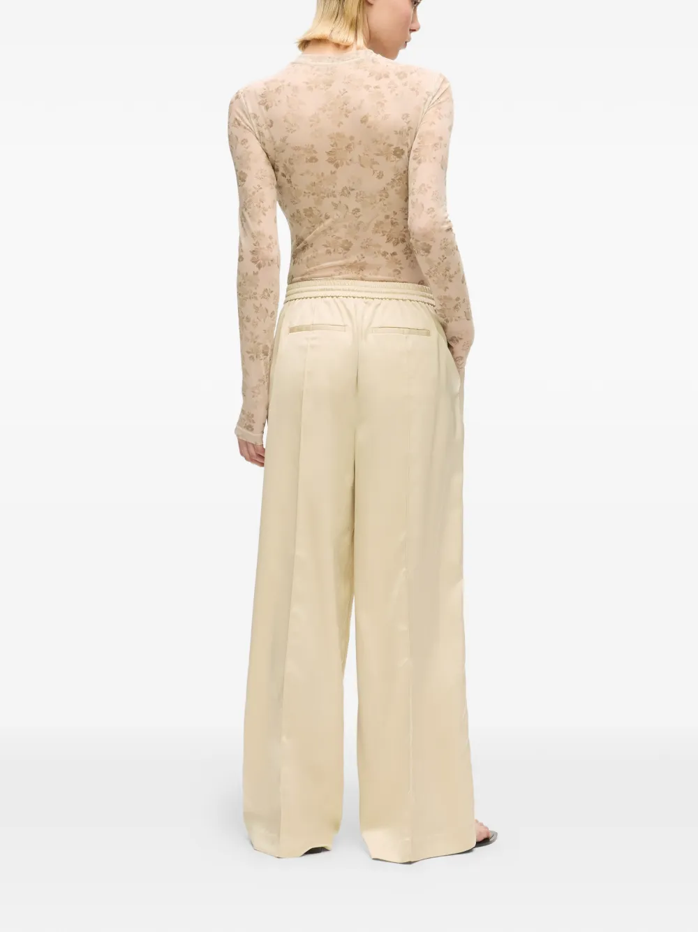 Karl Lagerfeld Jeans Broek met contrasterend logo Beige