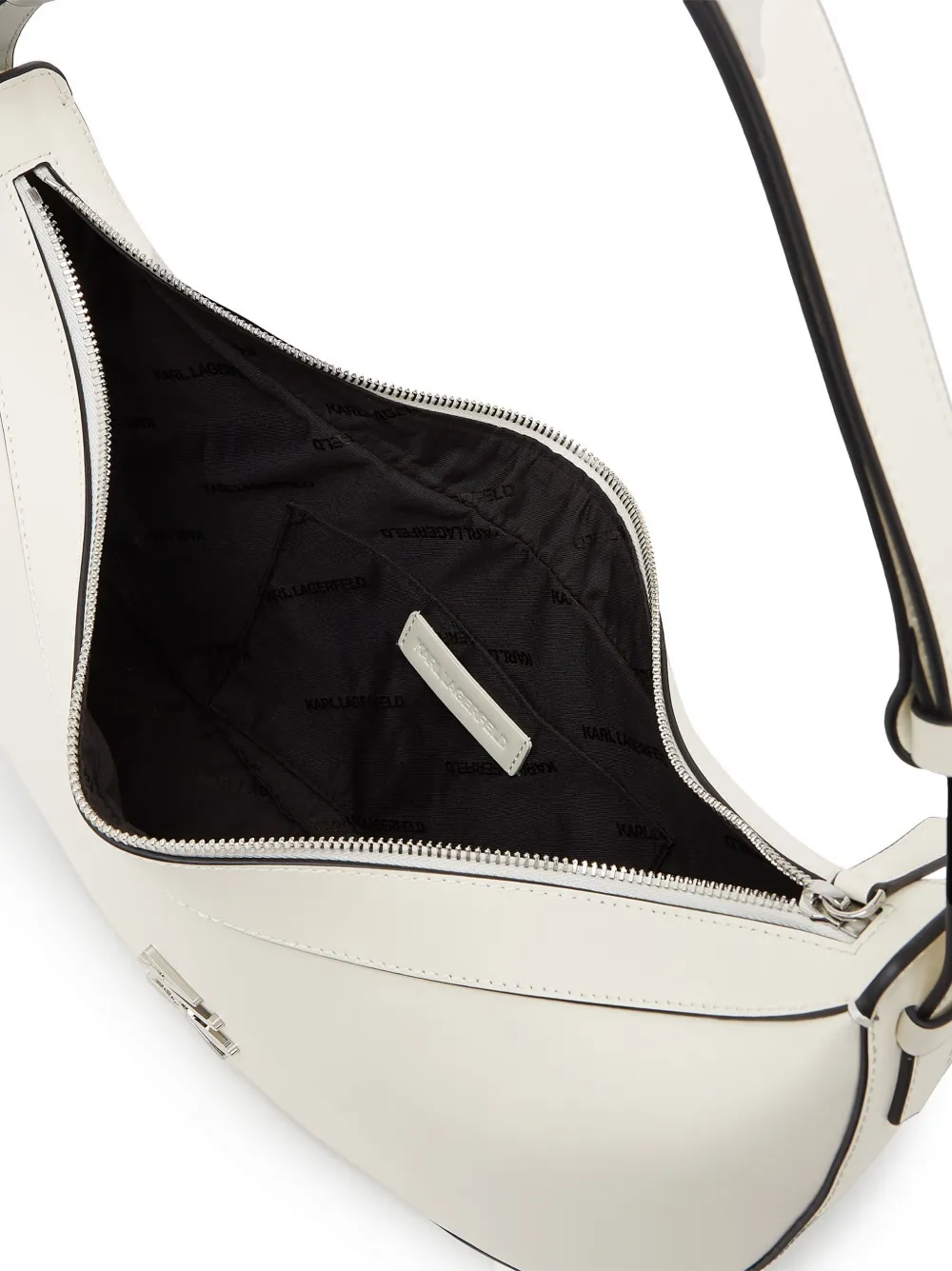 Karl Lagerfeld K Autograph extra grote leren schoudertas Wit
