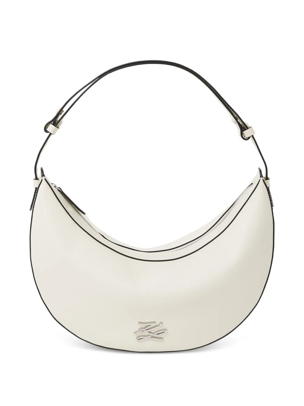 Karl Lagerfeld Borsa a spalla K/Autograph extra grande in pelle - Bianco