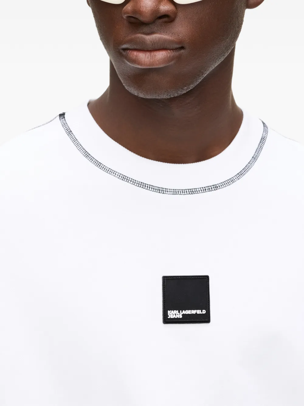 Karl Lagerfeld Jeans T-shirt met ronde hals Wit