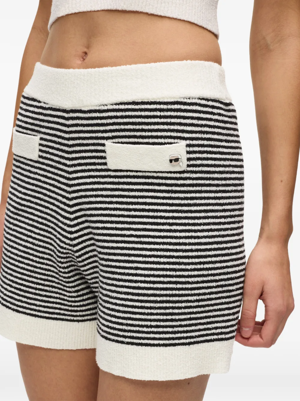 Karl Lagerfeld Ikon gestreepte shorts Wit