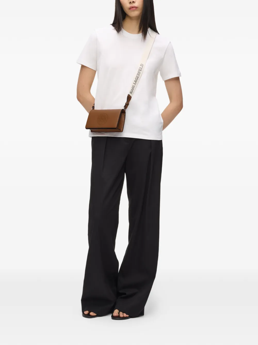 Karl Lagerfeld K Circle kleine crossbodytas Bruin