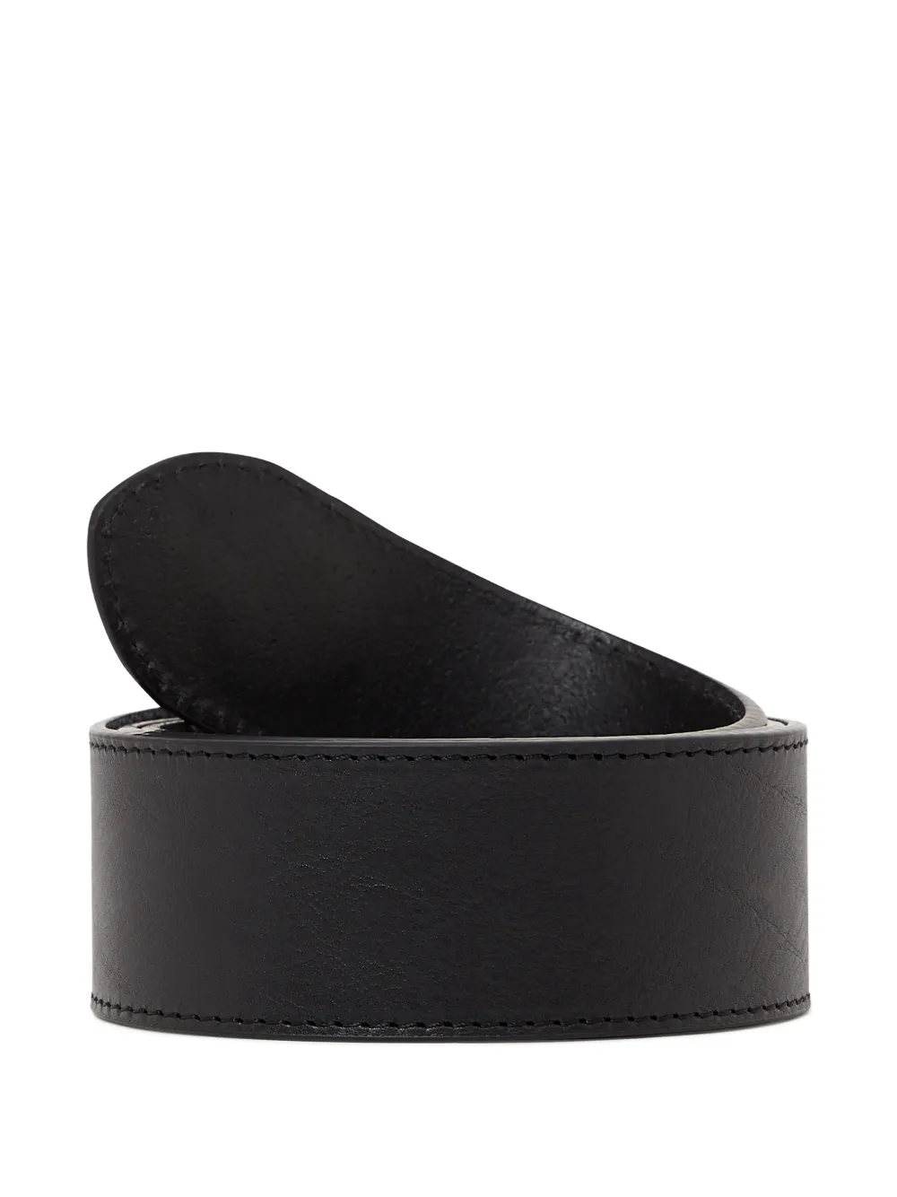 Hexagon-Buckle Leather Belt