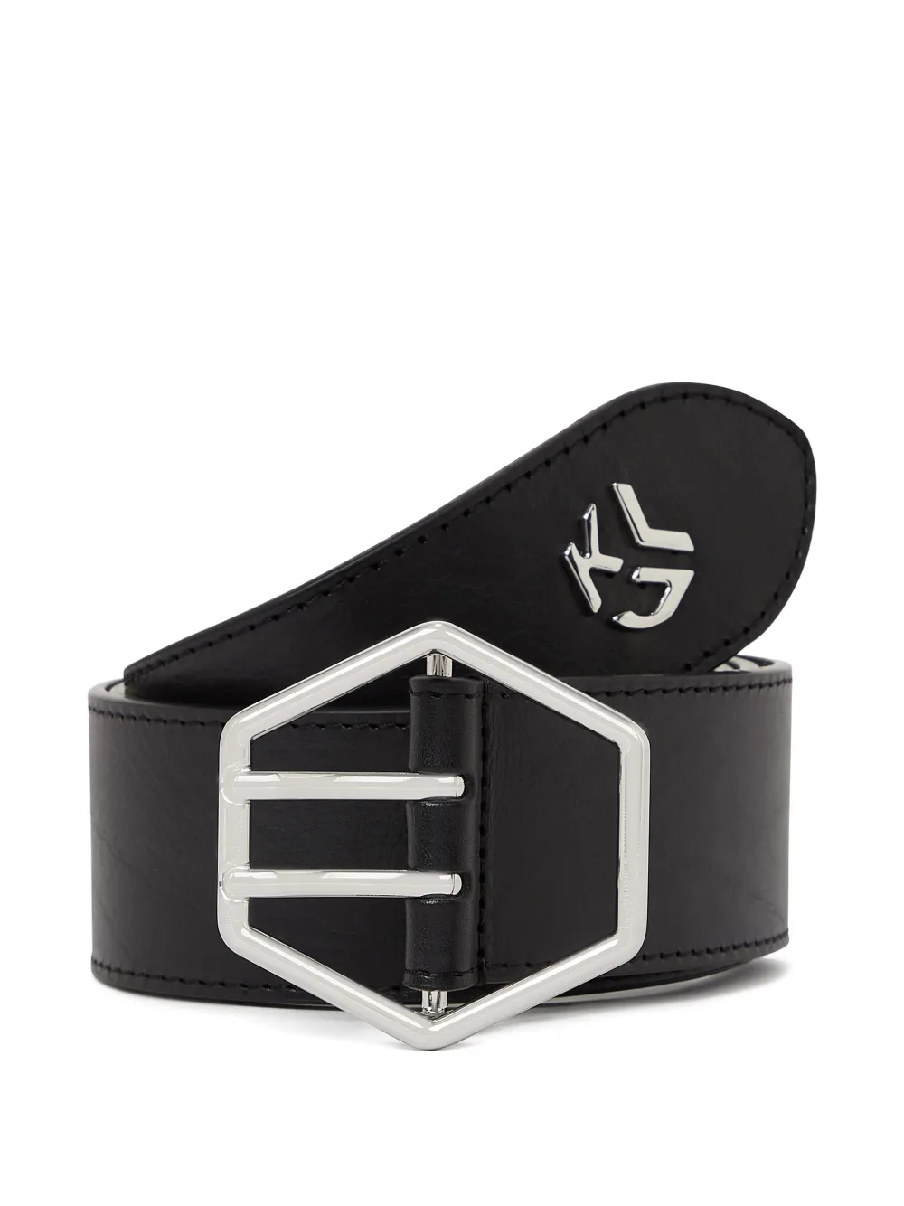 Karl Lagerfeld Jeans Cintura in pelle con fibbia - Nero