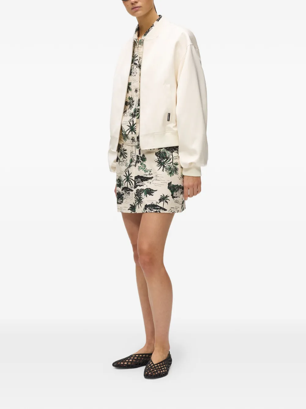  Karl Lagerfeld Côte D'azur Long-sleeve Bomber Jacket - Neutrals 