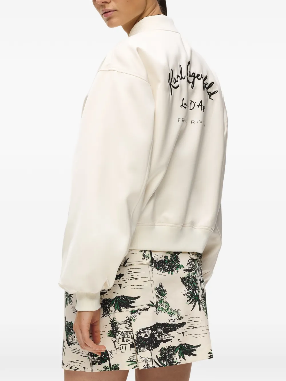 Karl Lagerfeld Côte d'Azur bomberjack met lange mouwen Beige