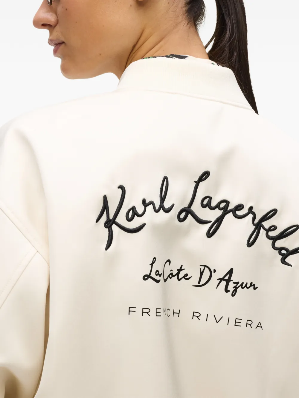 Karl Lagerfeld Côte d'Azur bomberjack met lange mouwen Beige