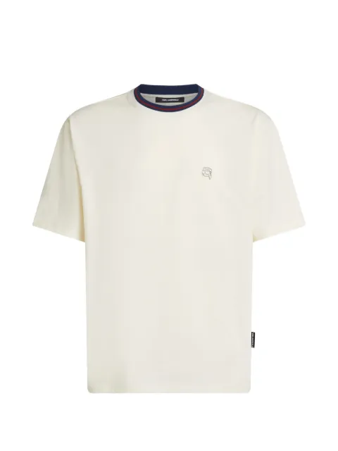 Karl Lagerfeld striped neck Ikon relaxed T-shirt